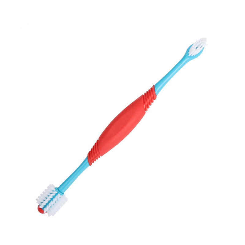فرشاة أسنان للكلاب بزاوية 360 درجة، مجموعة فرشاة أسنان مزدوجة الرأس للكلاب، فرشاة أسنان غير قابلة للانزلاق لتنظيف أسنان الكلاب والقطط، فرشاة أسنان للعناية بصحة الفم للحيونات الأليفة 