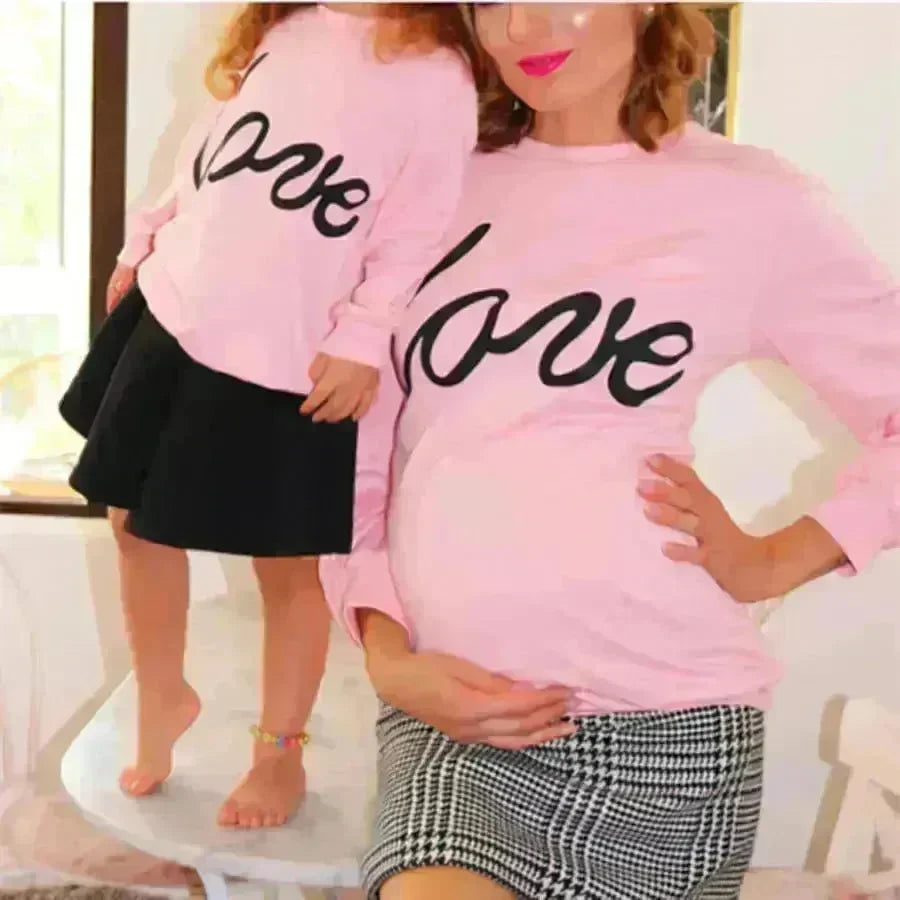 Women Maternity Sweatshirt Love Printed Parent-child Sweatshirt - EX-STOCK CANADA