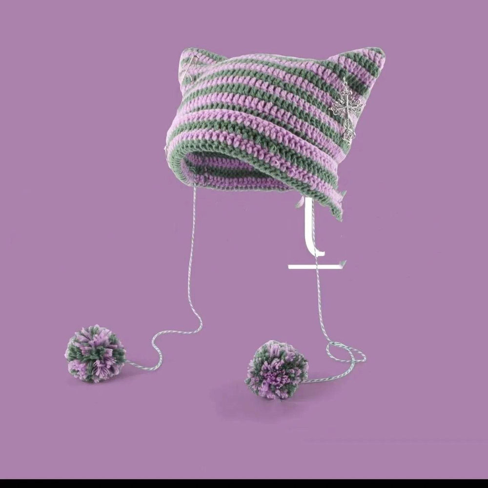 Breathable Windproof Cute Thermal Head Cover Woolen Cap beanies - EX-STOCK Canada