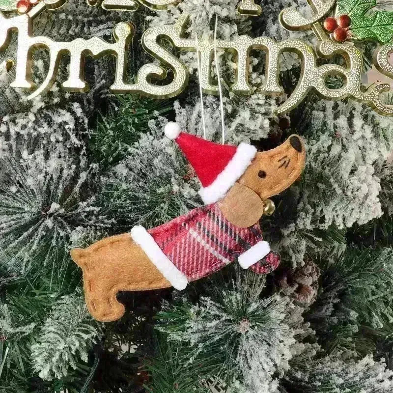 Christmas Decorations Dressing Sausage Dog Small Pendant - EX-STOCK CANADA