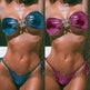 Tube Top Split Bikini Blue Glossy Gold Starfish Female - EX-STOCK Canada