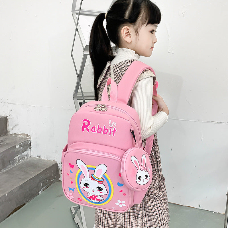 Cute Cartoon Children's Spine Protection With Coin Purse Children's Printed Schoolbag EX-STOCK