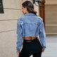 New Denim European And American Loose Hole Casual Denim Jacket For Women - EX-STOCK Canada