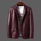 Leather Men's Autumn And Winter Jacket Thin Lapel - EX-STOCK Canada