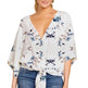 New V Neck Blouse Women Leopard Print Floral Tie Front Blouses Batwing Summer Oversize Ladies Tops - EX-STOCK CANADA