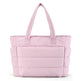 Pink tote bag on a white background Large Capacity Quilted Puffer Tote Bag for Women – Multi-Pocket Shoulder Bag | 9 Colours