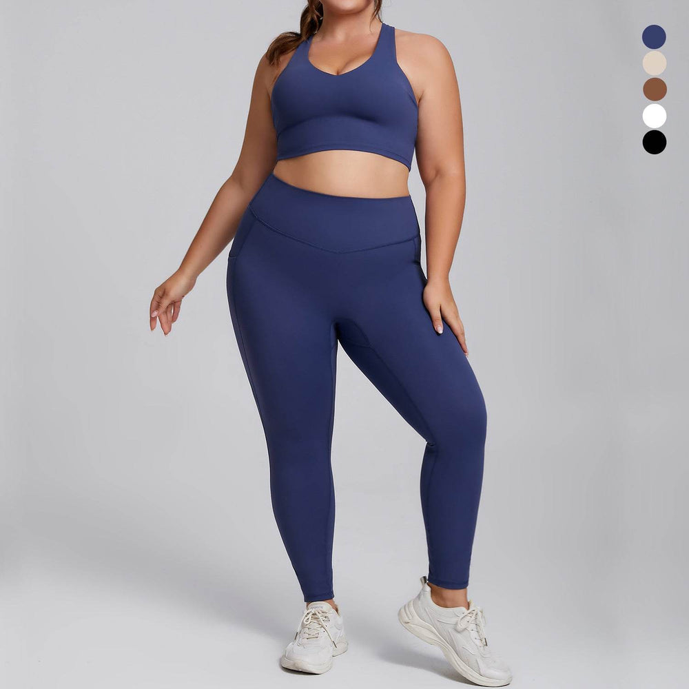 Plus Size Women Sports Workout Gym - Sleeveless Crop and Pant - EX-STOCK Canada