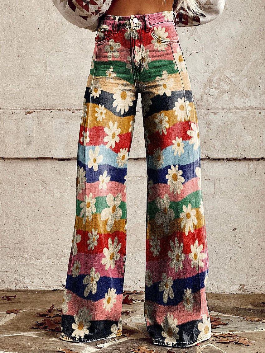 Plus-size Womens Casual Pants Lightweight Denim-look 