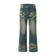 Washing Indentation Denim Bootcut Jeans Pants Men - EX-STOCK Canada