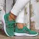Casual Lace-up Mesh Sneakers Breathable Flying Woven Round Toe Walking Running Sports Shoes for Women - EX-STOCK Canada