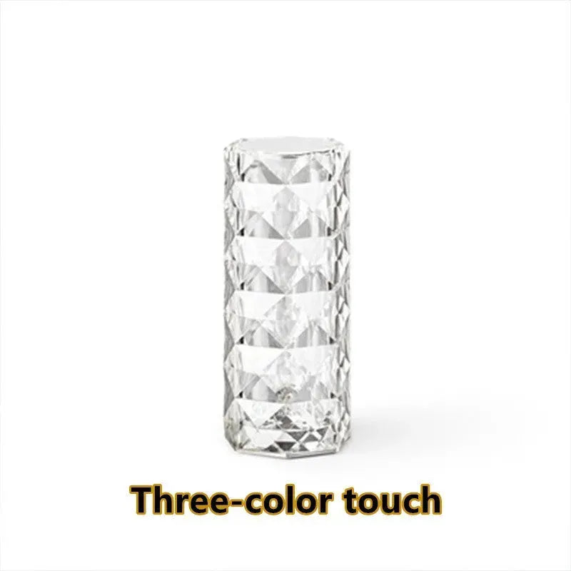 Nordic Crystal Lamp USB Table Lamps Bedroom Touch Dimming Atmosphere Diamond Night Light Rose Projector Lamp Decor - EX-STOCK CANADA