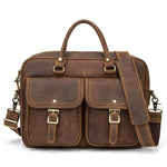Retro Crazy Horse Cowhide Large Capacity Leather Travel Bag | EX-STOCK Canada 