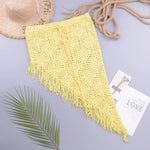 European And American Women's See Through Hollow Knitted tassel fringe Slant Beach Skirt - EX-STOCK Canada