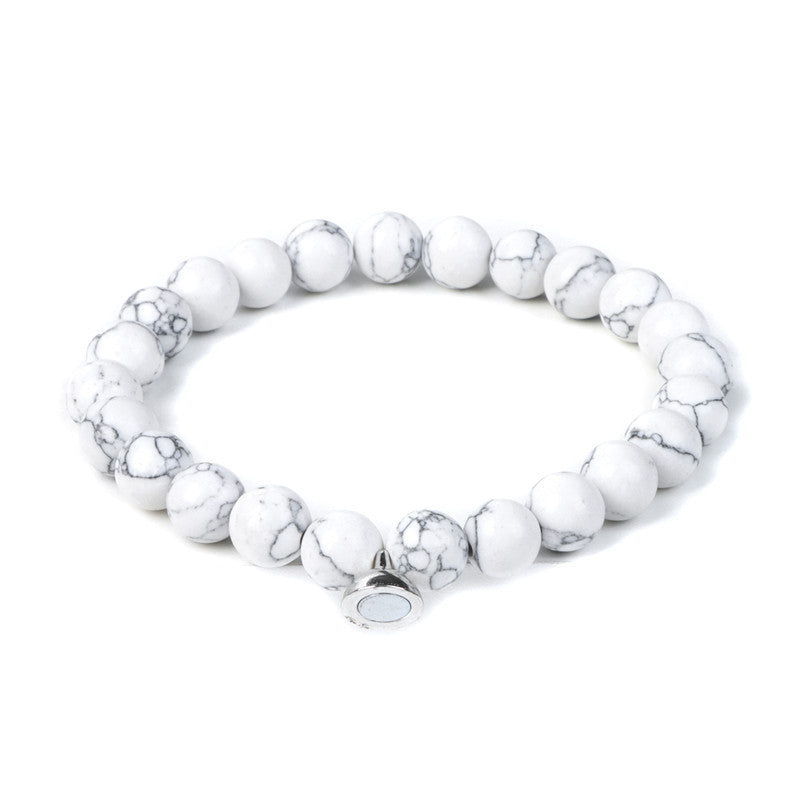 Lava Volcanic Stone Couple Magnetic Clasp Bracelet