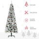 6 Foot Pencil Snow Flocked Artificial Christmas Tree With 600 Pine Realistic Branches, Pine Cones, Red Berries, Auto Open, Green EX-STOCK Canada 