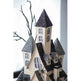 10x8.3x13.5 Cardboard Lighted Haunted House, Black Beige Tabletop Holiday Halloween Decor, Battery Powered - EX-STOCK Canada
