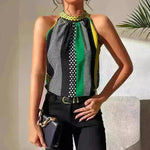 Women's Polka Dot Color Matching  High Neck tops for Elegant Women Classy Halter Neck Tops for Women - EX-STOCK CANADA
