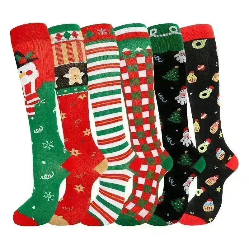 Compression Stockings Christmas Sports High Elastic Breathability - EX-STOCK CANADA