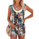 Casual Spring And Summer Tops Printed Sleeveless Pleating Vest T-shirt For Women - EX-STOCK Canada