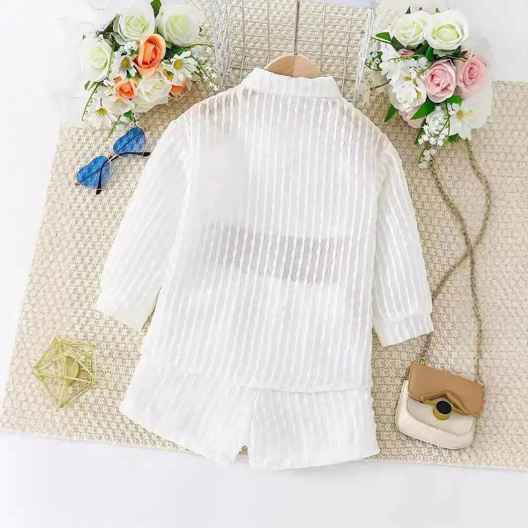 Summer White 3 pcs outfit set for newborn baby girl - EX-STOCK Canada