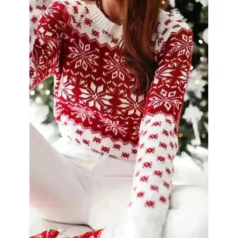 Christmas Elk Long Sleeve Knitted Sweater - EX-STOCK CANADA