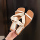 2025 Summer New French Style Low Heel Slippers For Women, Fairy Style Outdoor Fashion Slides, Elegant Match-Dress Sandals In Black, Silver, Beige 