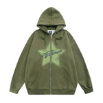 American street Star Printed Hoodie Cardigan unisex for fall winter - EX-STOCK Canada