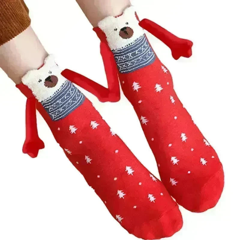 Hand Holding Couple Magnetic Handle Christmas Stockings - EX-STOCK CANADA