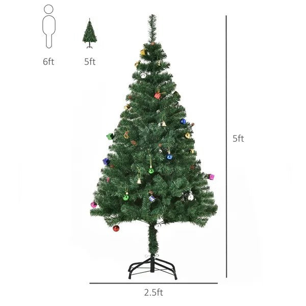4.9ft Green Christmas Tree Artificial Xmas Holidays Party With Decoration Ornament EX-STOCK Canada 