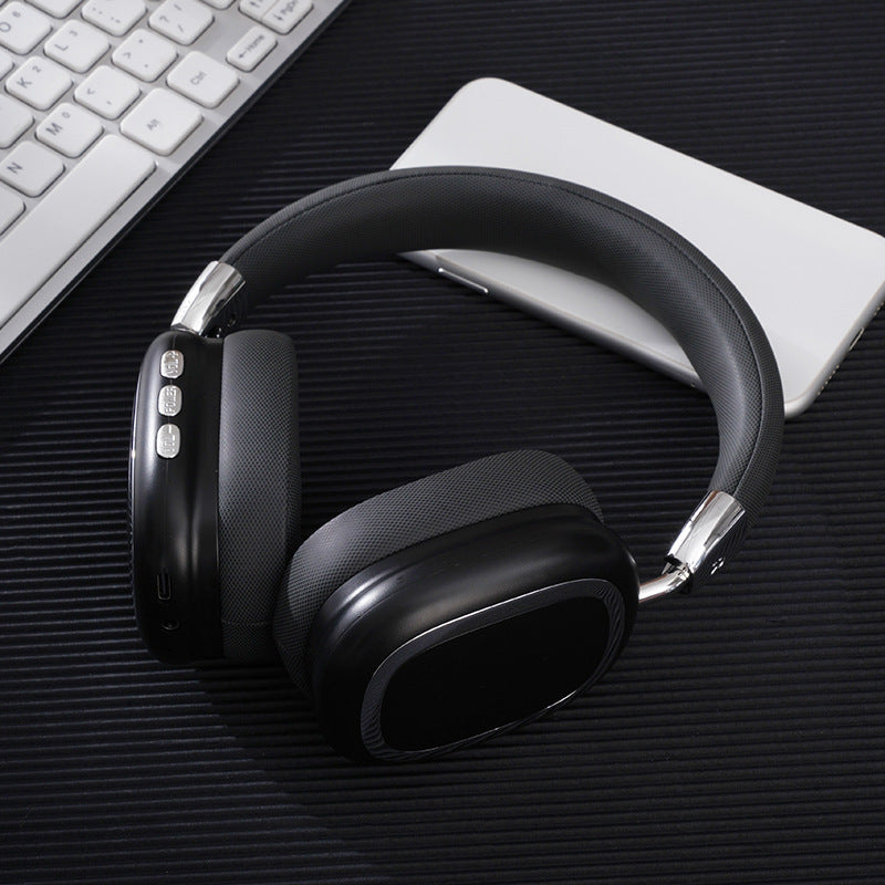 Dark Black wireless over-ear headphones with Bluetooth 5.3