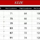 Size chart for pants with measurements in centimeters