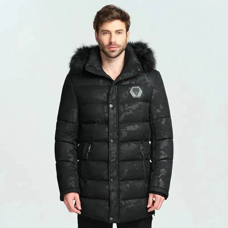 Men's Faux Fur collar Cotton padded Thick Long Puffer Winter Jacket - EX-STOCK Canada