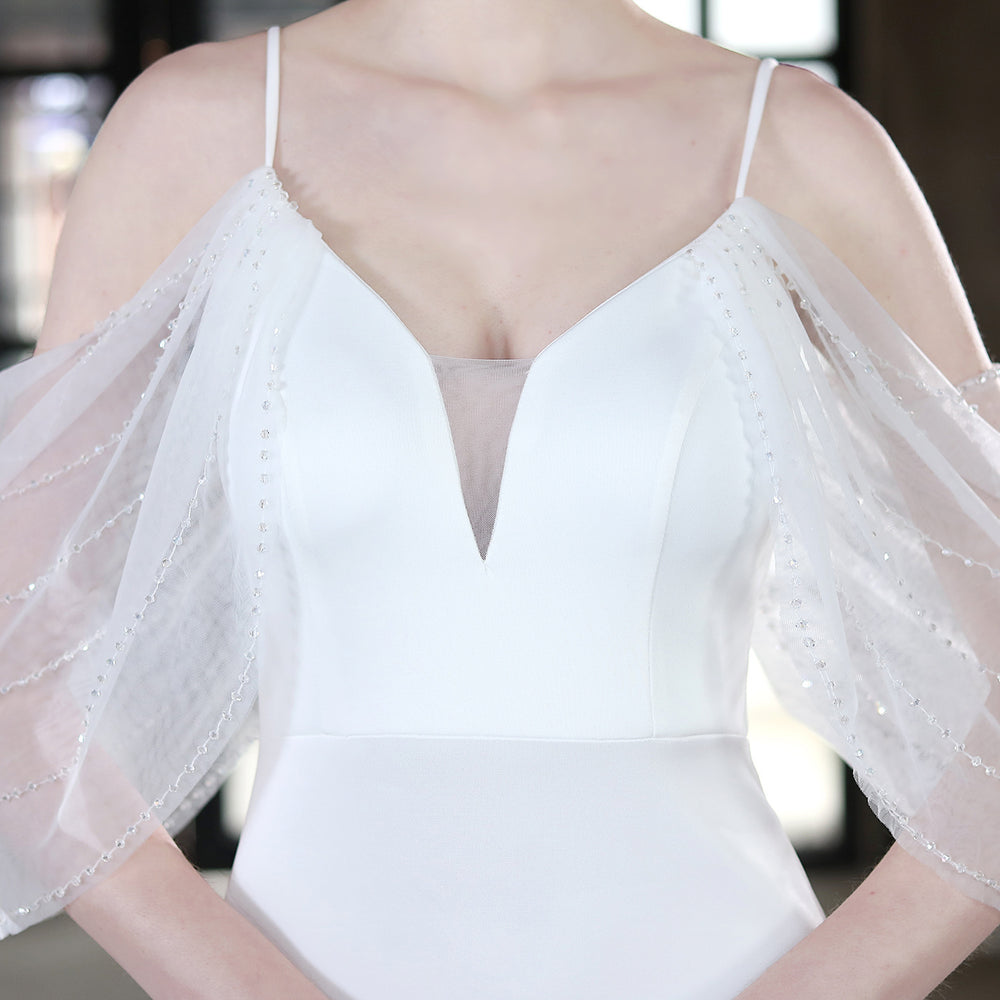 Bride Long Suspender Appreciation Dinner Party Slim-fit Fishtail Skirt Dress EX-STOCK Canada 