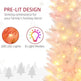 6' Prelit Christmas Trees, Pencil Artificial Christmas Tree With Colourful Surface Tips, Colourful LED Lights, White EX-STOCK Canada 