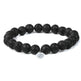 Lava Volcanic Stone Couple Magnetic Clasp Bracelet