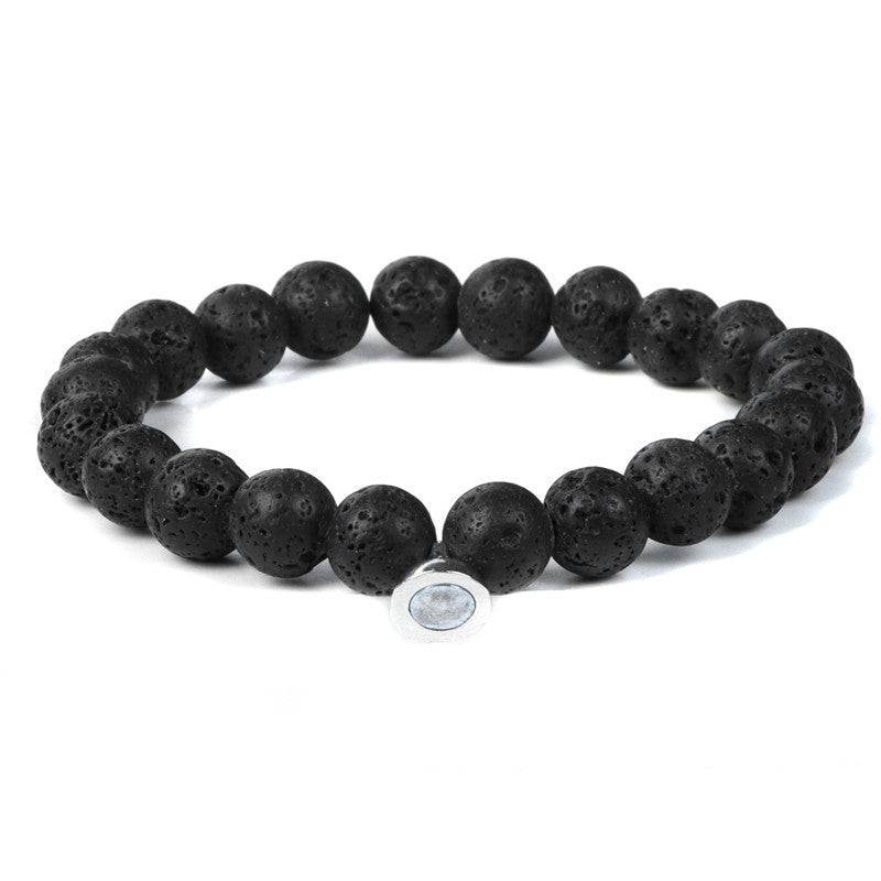 Lava Volcanic Stone Couple Magnetic Clasp Bracelet