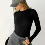 Elegant Chic Long sleeve Elastic Crop Top for Women - EX-STOCK CANADA