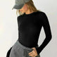 Elegant Chic Long sleeve Elastic Crop Top for Women - EX-STOCK CANADA