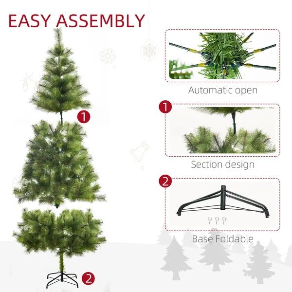 7 FT Christmas Tree Artificial Pine Tree Christmas Decoration 505 Branches Green EX-STOCK Canada 