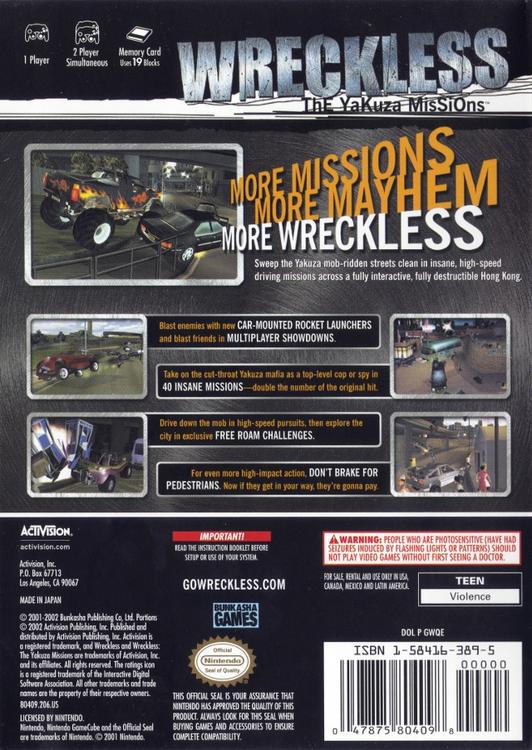 Wreckless - Les missions du Yakuza (usagé) 