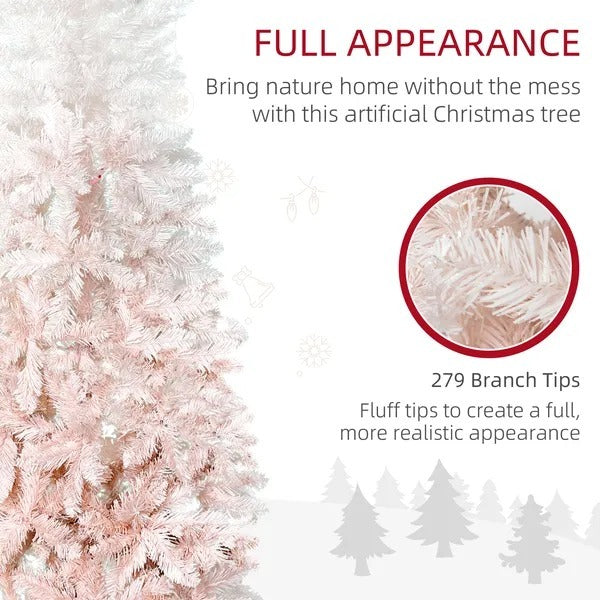 5ft Pencil Artificial Christmas Tree With Pine Realistic Branches, Auto Open,  And White EX-STOCK Canada 