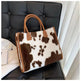 Leopard Animal Skin Large-capacity Handbag Fashion Western Plush - EX-STOCK CANADA