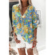 Women Casual Spring Summer New Style Blouse top Printing V-Neck Long-Sleeved - EX-STOCK CANADA