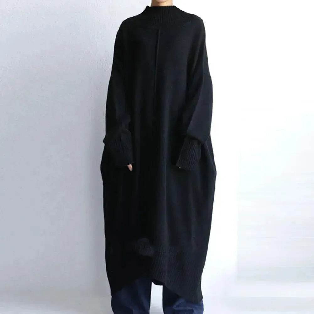 Loose Oversize Midi Turtleneck Winter Sweater Dress - EX-STOCK Canada