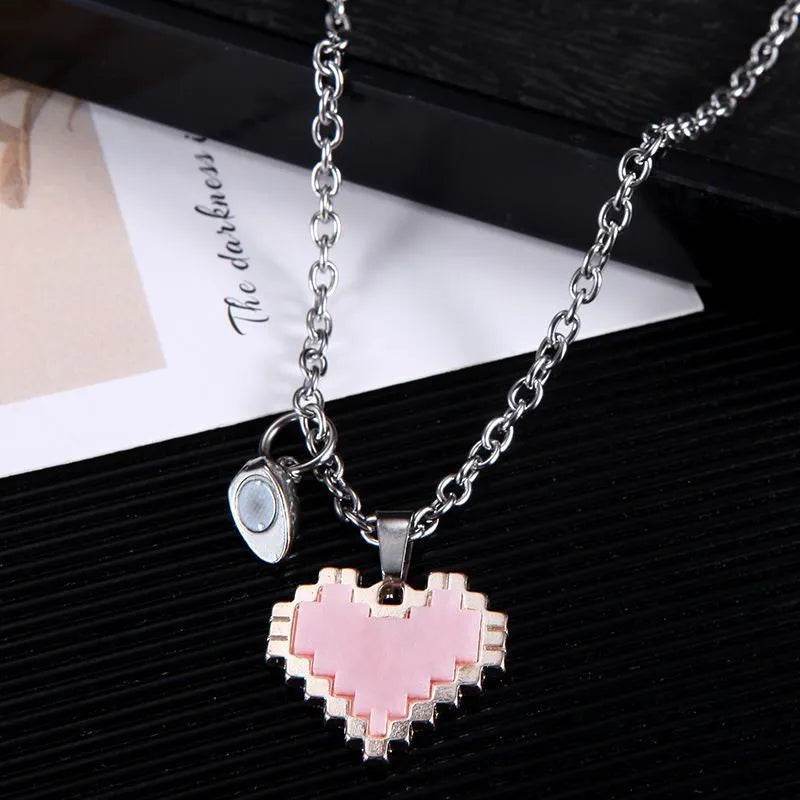 Magnetic Heart-shaped Mosaic Necklace Fashion Personality Couple Love Necklace For Valentine's Day - EX-STOCK Canada