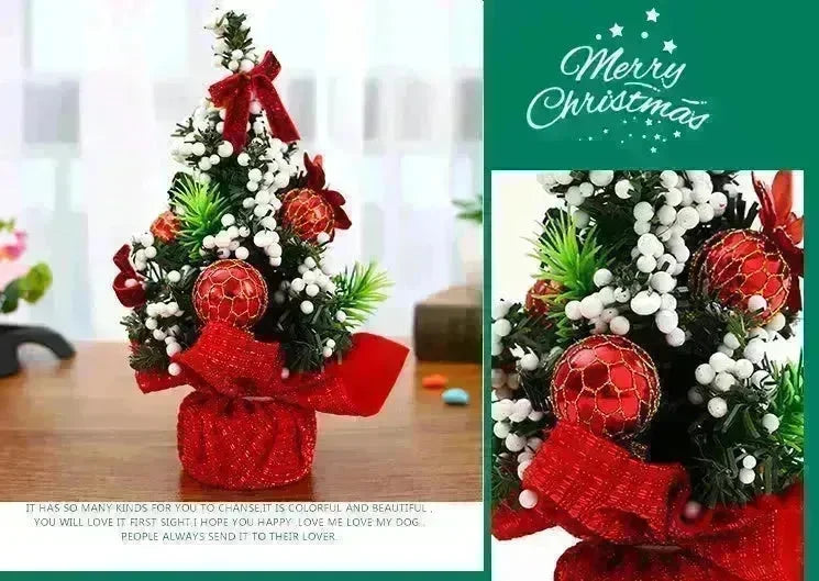 Christmas Ornaments Tree 20cm Mini Christmas Decoration Tree Christmas Day Mall Decoration Desktop Ornaments Small Tree - EX-STOCK CANADA
