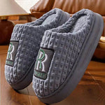 Men's Letter Plush Slippers Winter Warm Non-slip House Shoes Plus Size Indoor Bedroom Floor Home Slipper For Women - EX-STOCK Canada