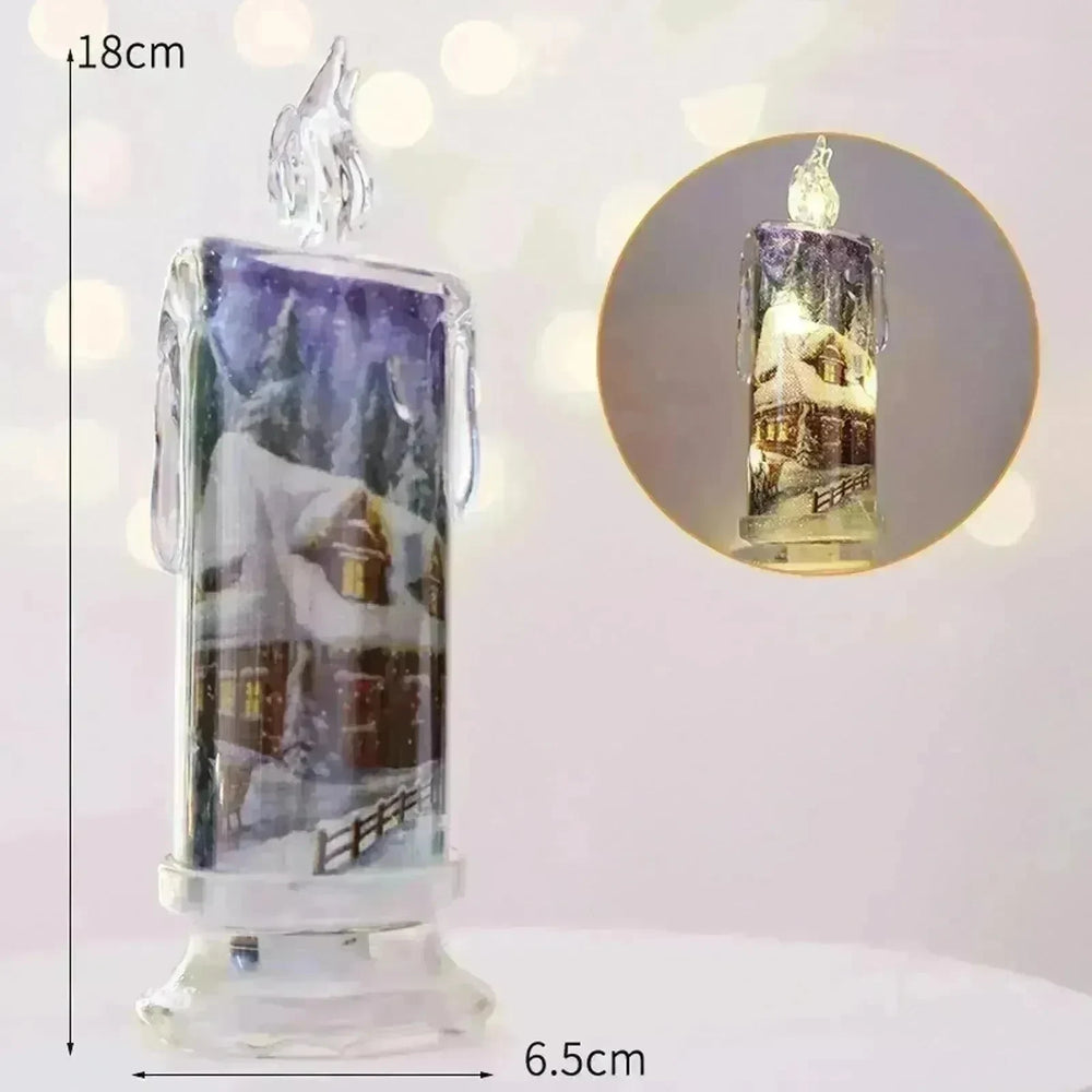 Christmas Transparent Electronic Flameless Candles Decorative Gifts - EX-STOCK CANADA