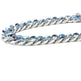 Blue Stitching Hardened Cuban Link Chain Necklace - EX-STOCK CANADA