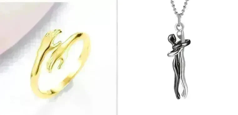 Alloy Simple Hands Hug Ring Opening Adjustable Jewelry - EX-STOCK CANADA